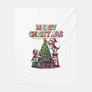 Tierfreunde Weihnachten Beagle Hunde Christi dekor Fleecedecke