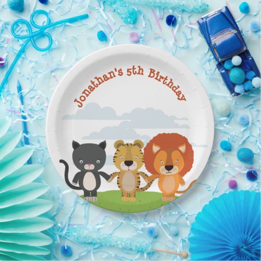 Tierfreunde zum Geburtstag Pappteller (Party)