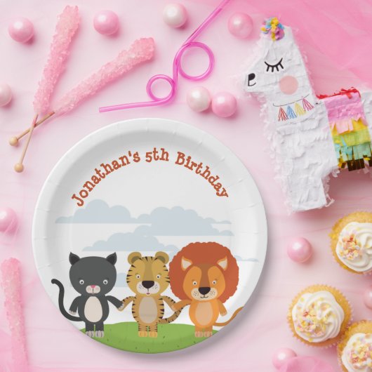 Tierfreunde zum Geburtstag Pappteller (Party)