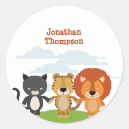 Tierfreunde zum Geburtstag Runder Aufkleber