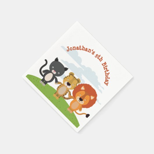 Tierfreunde zum Geburtstag Serviette (Ecke)