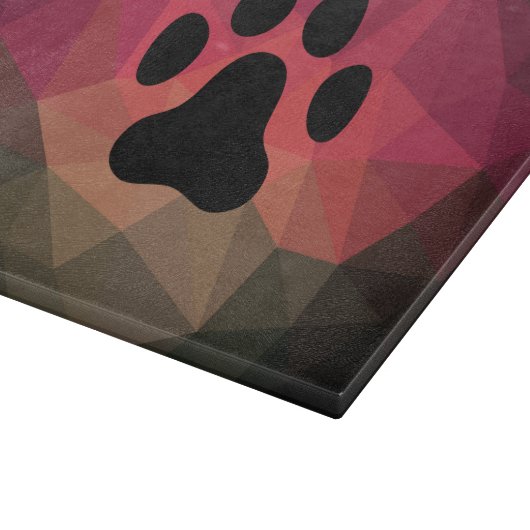 Tierfreundliches Design, Hund/Katze Pfote, Haustie Schneidebrett (Ecke)