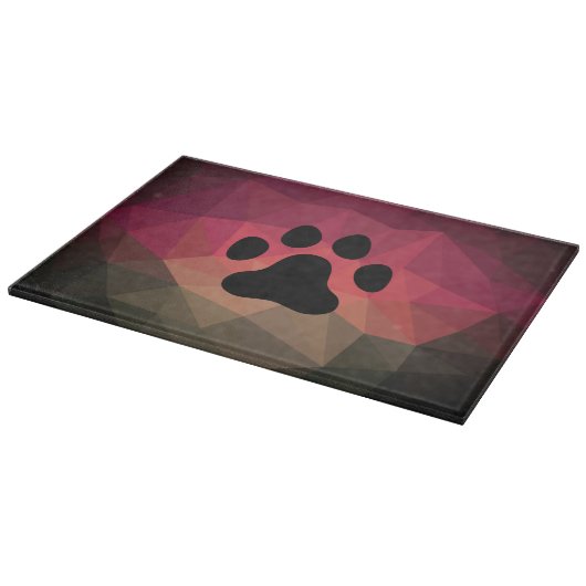 Tierfreundliches Design, Hund/Katze Pfote, Haustie Schneidebrett (Ecke)