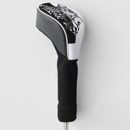 Tierführer in Schwarz-Weiß Golf Head Cover Golf Headcover (angewinkelt)
