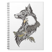 Tierführer von Wolf, Holzschwanz, Adler, Schildkrö Notizblock (Vorderseite)