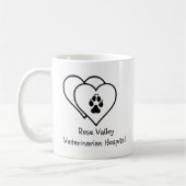 Tierfußabdruck für zwei Herz-Liebe Kaffeetasse (Links)