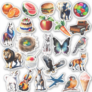 Tierfutter und Watercolor-Vinyl Aufkleber