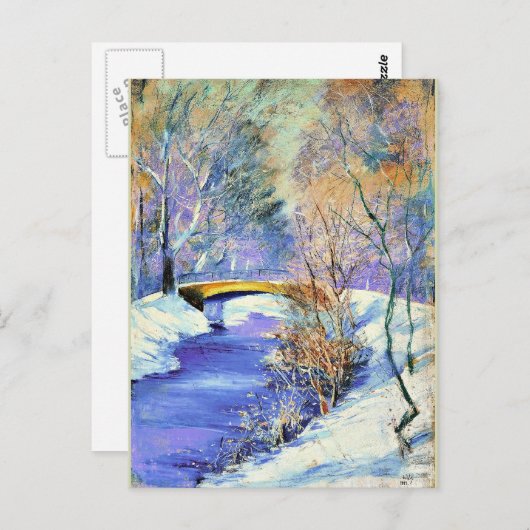 Tiergarten im Winter, berühmtes Gemälde, Postkarte (Vorne/Hinten)