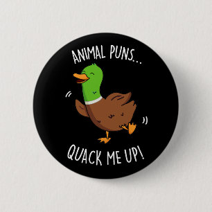 Tiergebläse quack Me up Funny Duck Puck Dark BG Button