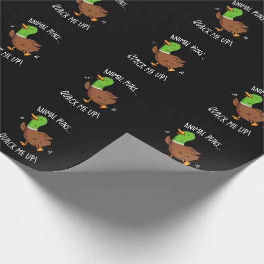 Tiergebläse quack Me up Funny Duck Puck Dark BG Geschenkpapier (Ecke)