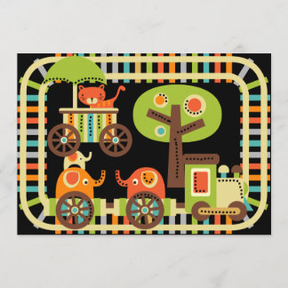 Tiergeburtstags-Zug-Geburtstags-Einladungen Einladung