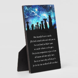 Tiergedächtnis mit spirituellem Gedicht Fotoplatte