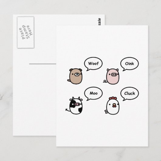 Tiergeräusche Postkarte (Vorne/Hinten)