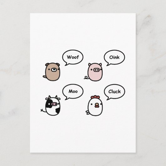 Tiergeräusche Postkarte (Vorderseite)