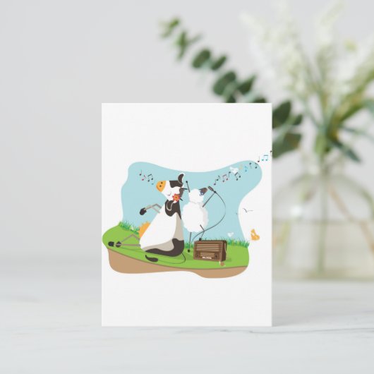 Tiergesang Postkarte (Stehend Vorderseite)