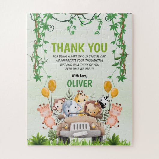 Tiergeschenk Geburtstag 4. Dankeschön an Safari Ju Puzzle (Vertikal)