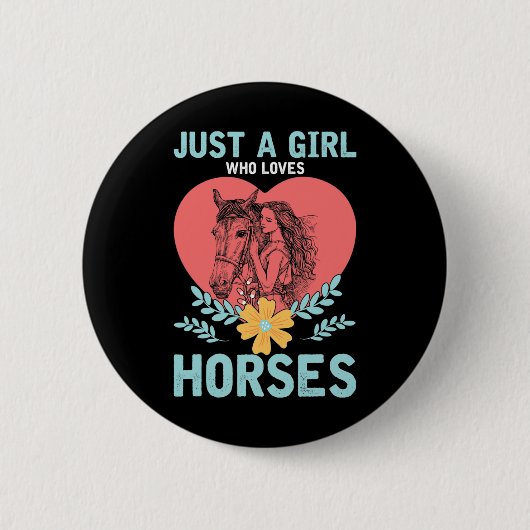 Tiergeschenk Reiten Button (Vorderseite)