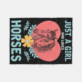 Tiergeschenk Reiten Fleecedecke (Vorderseite (Horizontal))