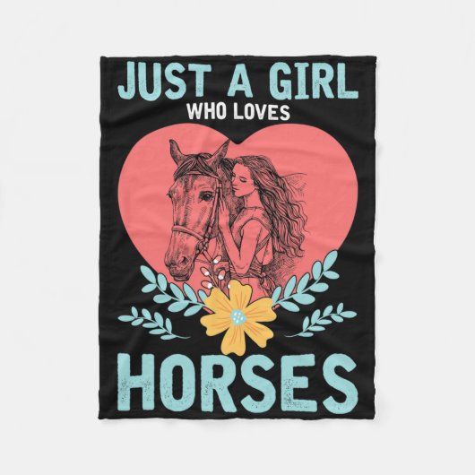 Tiergeschenk Reiten Fleecedecke (Vorderseite)