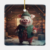 Tiergeschenke, Farm-Lover-Geschenk, Niedliches Sch Keramikornament (Rückseite)