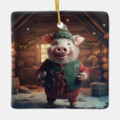 Tiergeschenke, Farm-Lover-Geschenk, Niedliches Sch Keramikornament (Vorderseite)