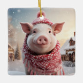 Tiergeschenke, Farm-Lover-Geschenk, Niedliches Sch Keramikornament (Vorderseite)