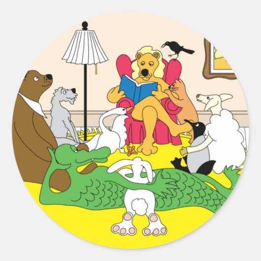 Tiergeschichte Runder Aufkleber (Vorderseite)