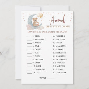 Tiergestation über der Baby-Duschkarte des Mondes Einladung