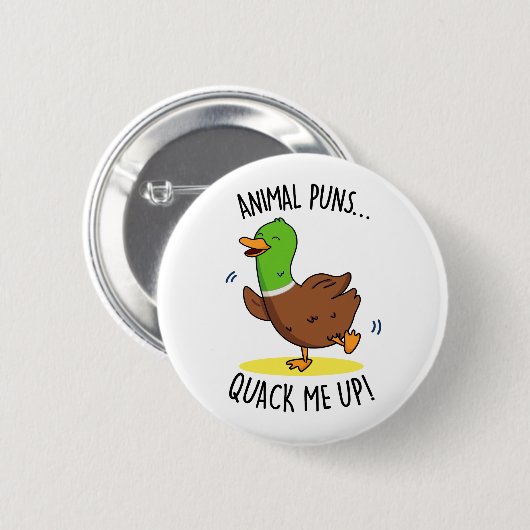 Tiergewehre quack Me up Funny Duck PUn Button (Vorne & Hinten)