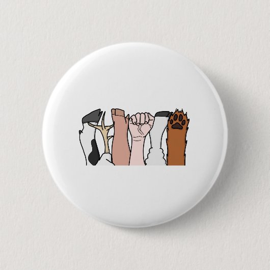 Tiergleichheits-Fäuste Button (Vorderseite)