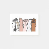 Tiergleichheits-Fäuste Post-it Klebezettel (Vorderseite)