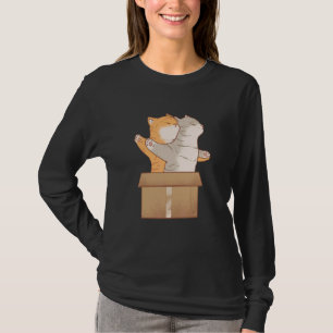 Tierhalter Niedliche, braune graue Katze in Schach T-Shirt