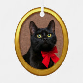 Tierhaltung Modernes, goldenes, individuelles Foto Ornament Aus Metall (Vorderseite)