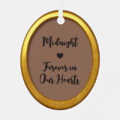 Tierhaltung Modernes, goldenes, individuelles Foto Ornament Aus Metall (Rückseite)