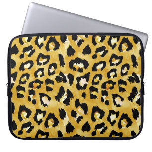 Tierhaut, Aquarellleopard Nahtlos. Laptopschutzhülle
