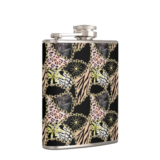 Tierhaut, Goldketten Flachmann (Rechts)