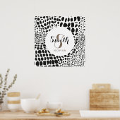 Tierhaut in Schwarz und Weiß Poster (Küche)