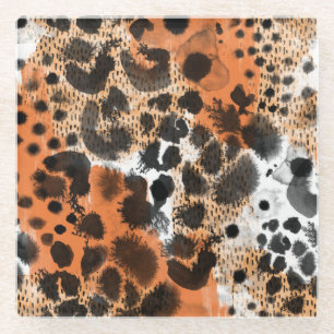 Tierhaut: kreatives Leopardenmuster. Glasuntersetzer