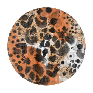 Tierhaut: kreatives Leopardenmuster. Schneidebrett