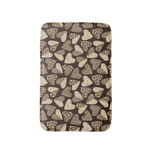 Tierhaut mit Herzen Badematte (Vorderseite Vertikal)