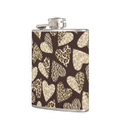 Tierhaut mit Herzen Flachmann (Links)