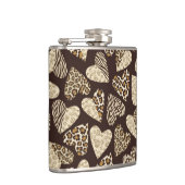 Tierhaut mit Herzen Flachmann (Rechts)