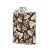 Tierhaut mit Herzen Flachmann (Links)