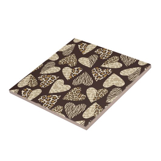 Tierhaut mit Herzen Fliese (Seite)