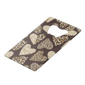 Tierhaut mit Herzen Geldbeutel Flaschenöffner (Vorderseite Schrägansicht)