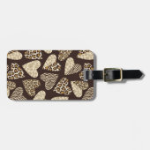 Tierhaut mit Herzen Gepäckanhänger (Vorderseite horizontal)