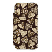 Tierhaut mit Herzen Incipio iPhone Geldbeutel-Hülle (Folio Vorderseite)