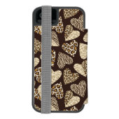 Tierhaut mit Herzen Incipio iPhone Geldbeutel-Hülle (Folio Rückseite)