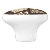 Tierhaut mit Herzen Keramikknauf (Seitenansicht)