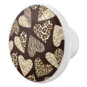 Tierhaut mit Herzen Keramikknauf (Rechts)